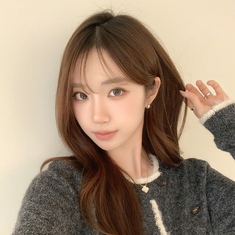 극강의 부드러움 바닐라 라운드 배색 루즈핏 버튼 긴팔 팬던트 겨울 와펜 여리핏 니트 가디건 차콜