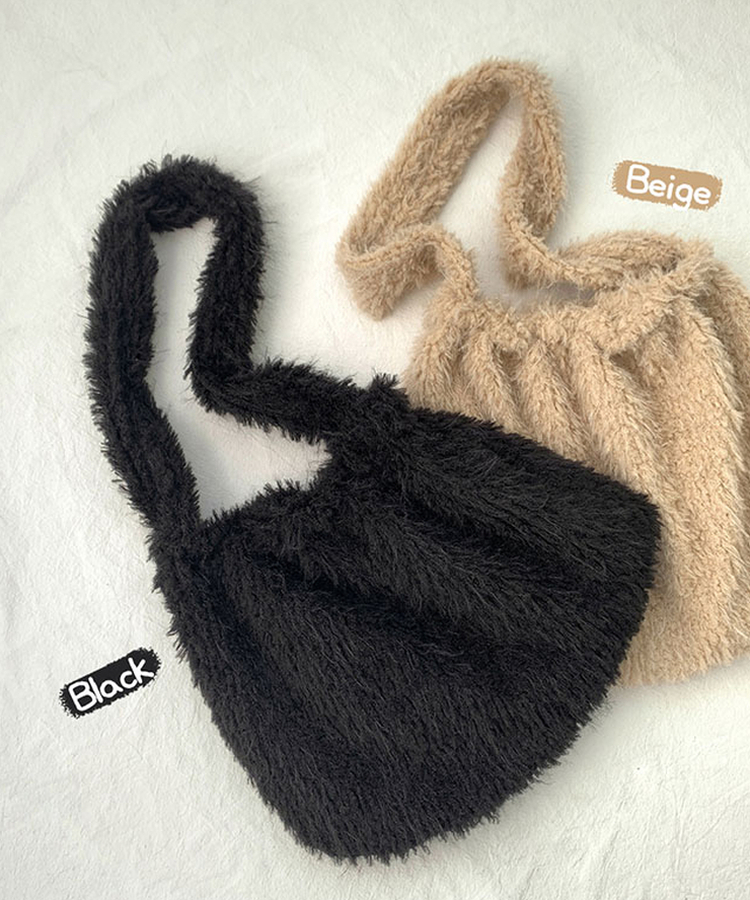 퍼글 푸들 퍼 털 크로스 보부상 숄더백 빅백