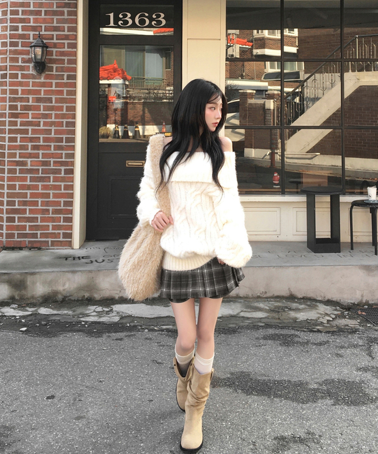 퍼글 푸들 퍼 털 크로스 보부상 숄더백 빅백 베이지