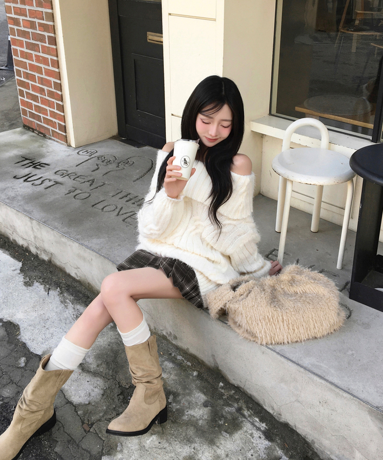 퍼글 푸들 퍼 털 크로스 보부상 숄더백 빅백 베이지