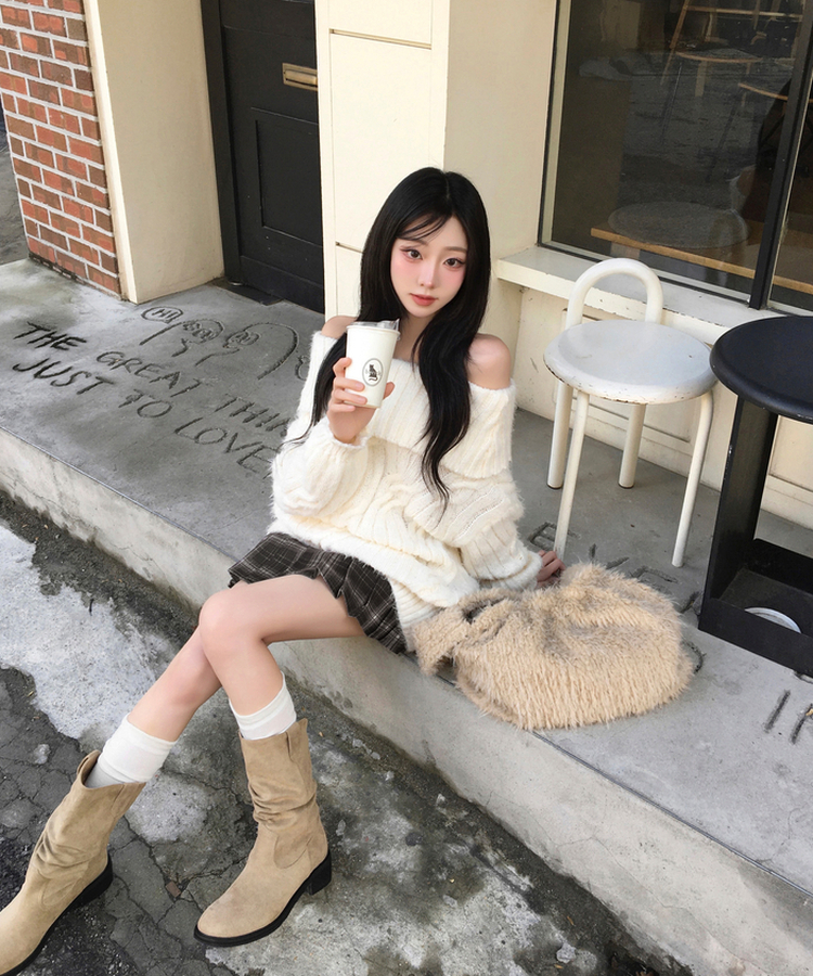 퍼글 푸들 퍼 털 크로스 보부상 숄더백 빅백 베이지