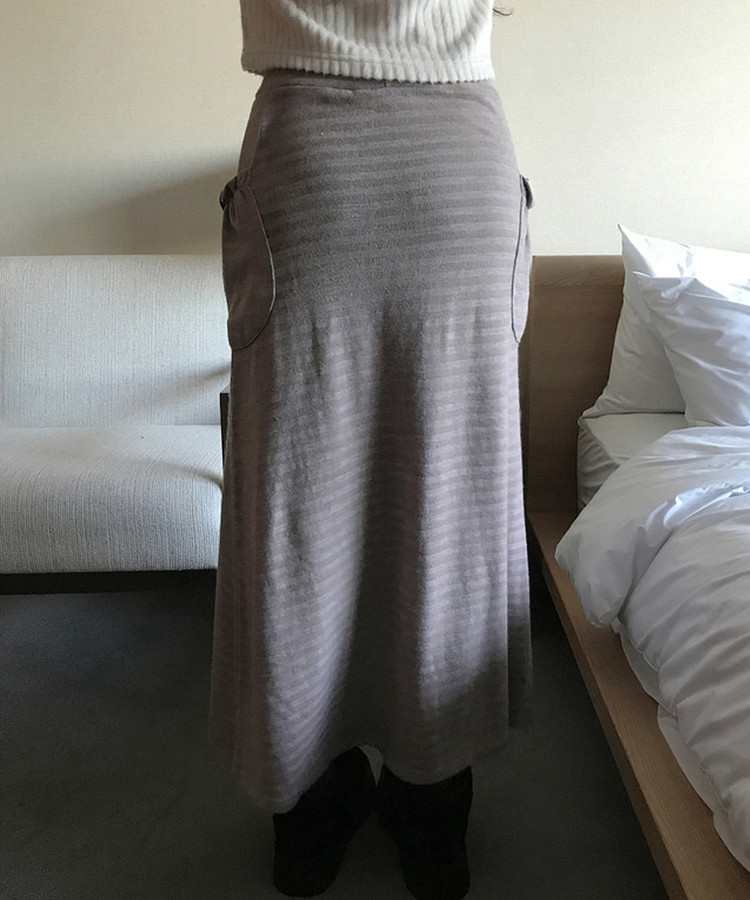 ジュリエストライプロングスカート NUDE PINK