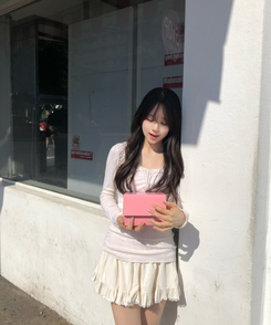 ガーリーフリルミニスカート CREAM