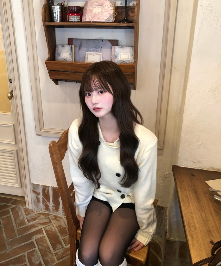 더블 브레스트 니트 자켓 가디건 화이트