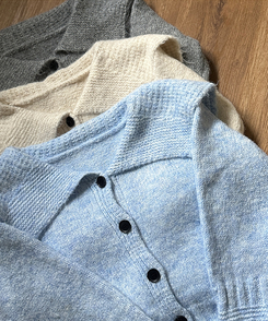 빅카라 세일러 자가드 가디건