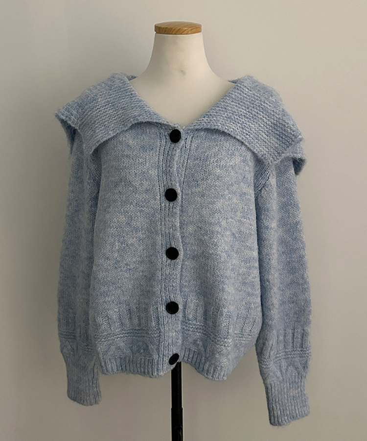 빅카라 세일러 자가드 가디건