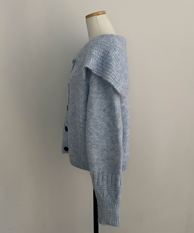 빅카라 세일러 자가드 가디건