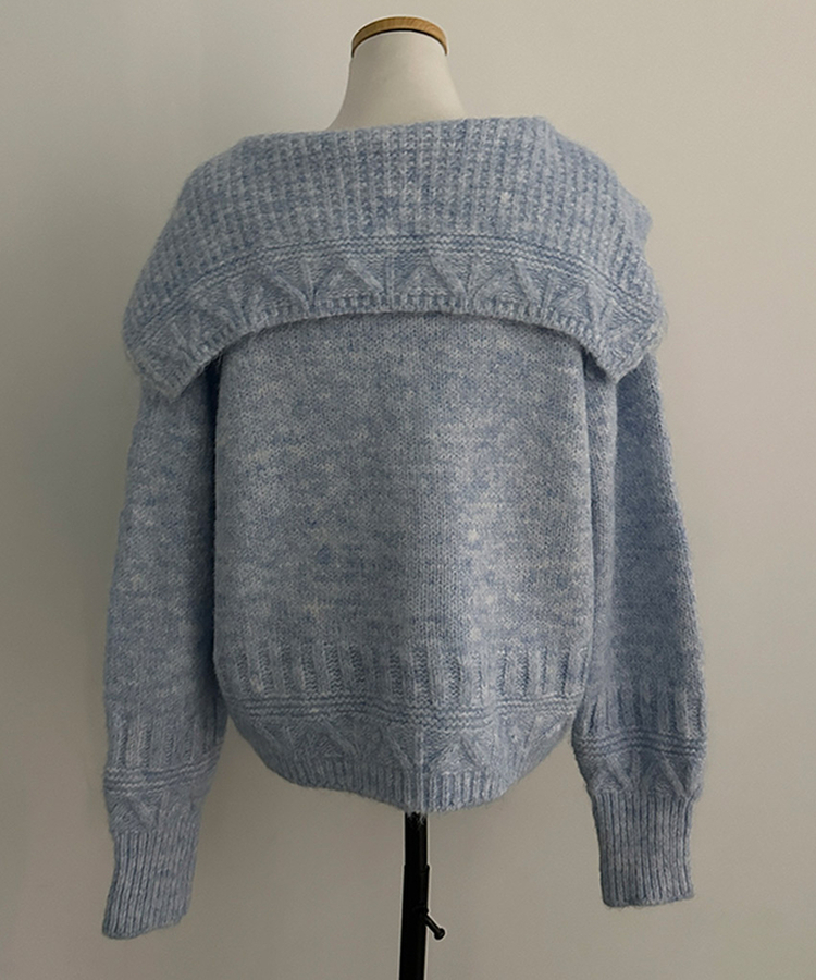 빅카라 세일러 자가드 가디건