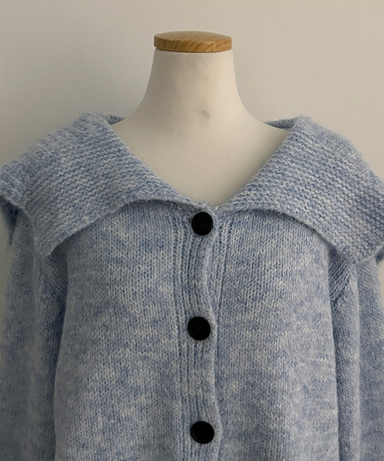 빅카라 세일러 자가드 가디건