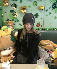 チェック柄アンバランス長袖Tシャツ BLACK