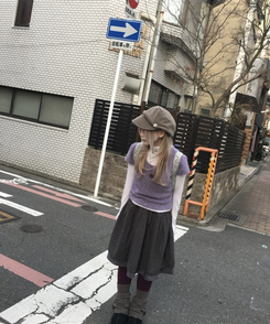 レイヤード半袖Tシャツ PURPLE