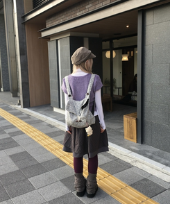 レイヤード半袖Tシャツ PURPLE