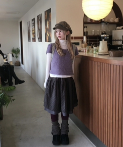 レイヤード半袖Tシャツ PURPLE