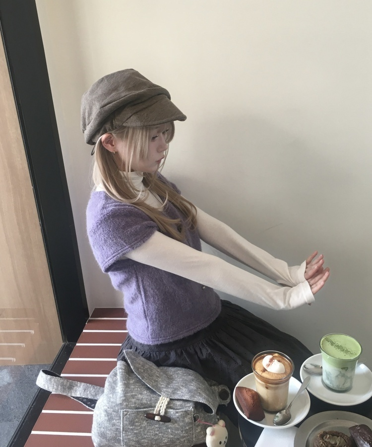 レイヤード半袖Tシャツ PURPLE