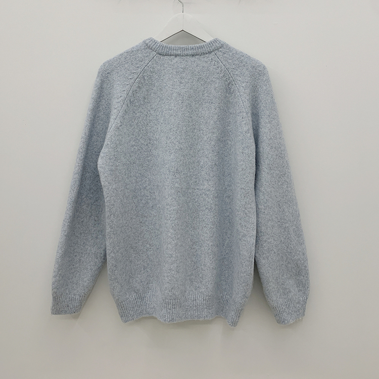 도톰폭닥 라운드넥 울 오버핏 겨울 소라색 니트 연말룩 여름쿨톤 소라니트