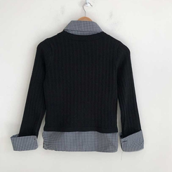 レイヤードチェックシャツカーディガン