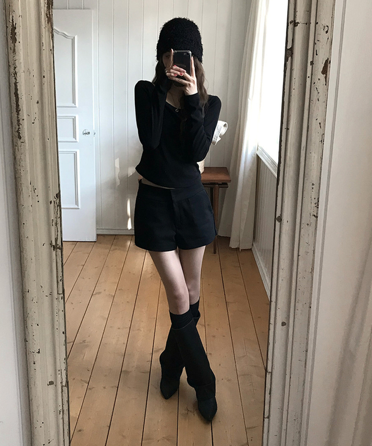 シンプルイズベスト無地ソックス BLACK
