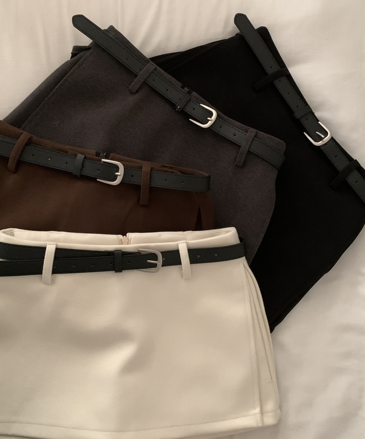 미우 모직 치마바지 미니스커트