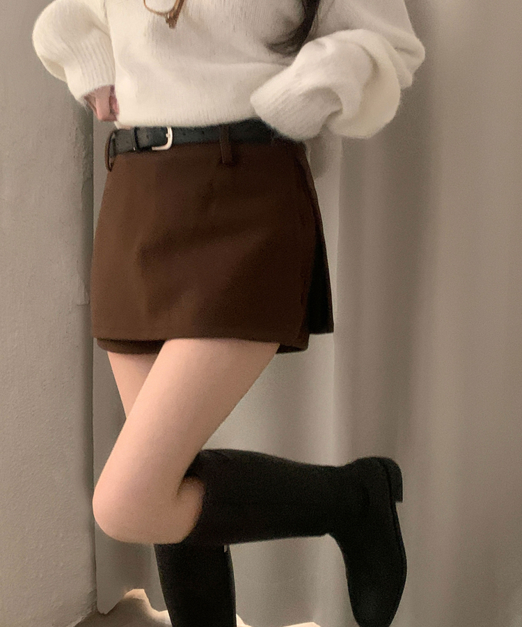 미우 모직 치마바지 미니스커트