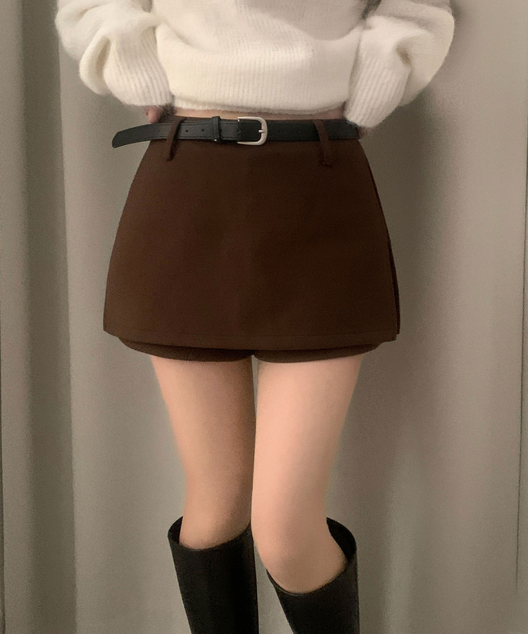 미우 모직 치마바지 미니스커트