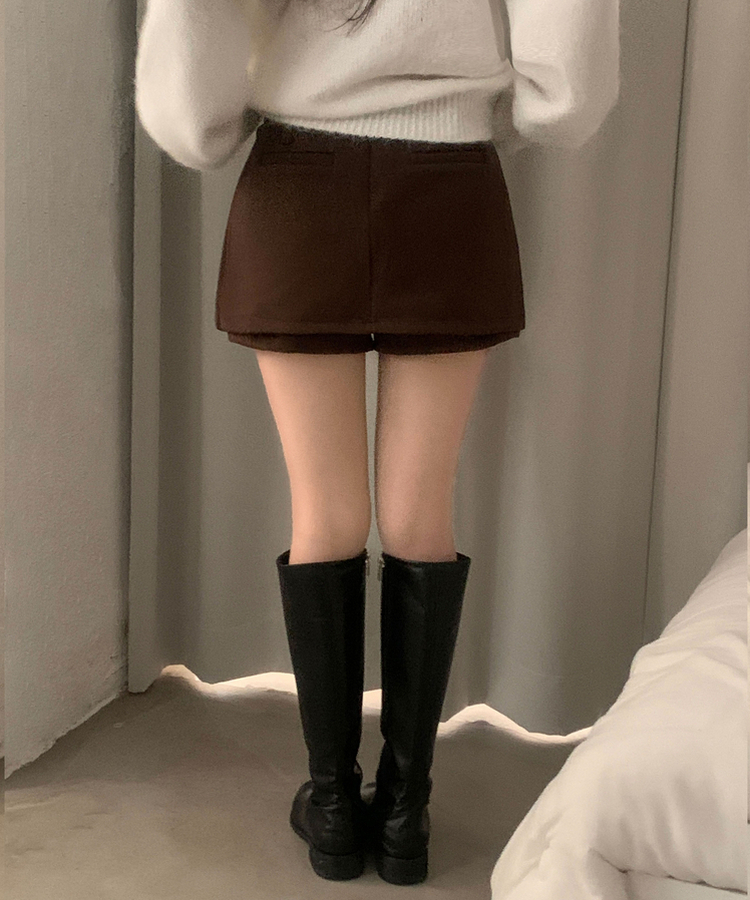 미우 모직 치마바지 미니스커트