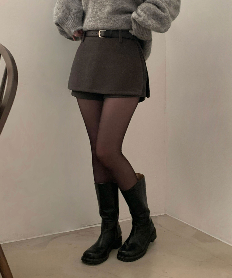 미우 모직 치마바지 미니스커트