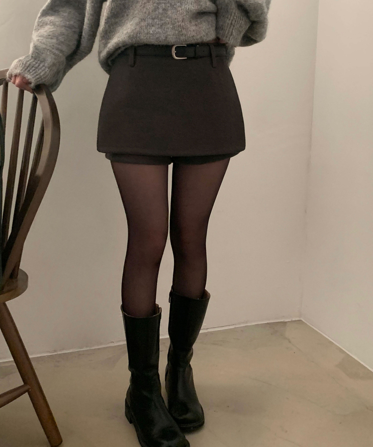 미우 모직 치마바지 미니스커트