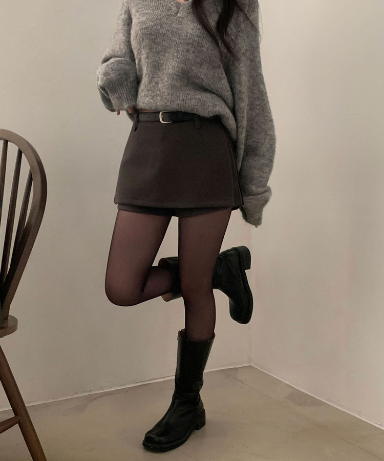 미우 모직 치마바지 미니스커트