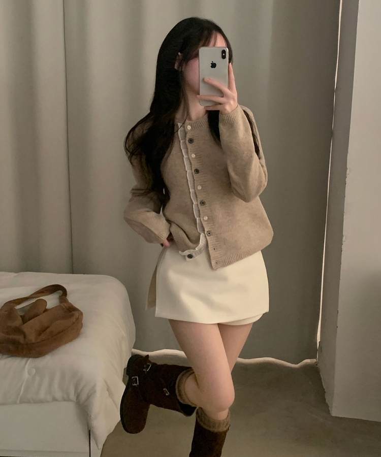 미우 모직 치마바지 미니스커트