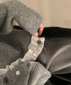 클링 레이스 여리핏 니트 가디건 그레이