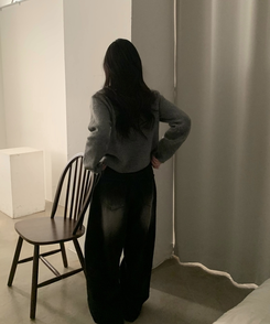 클링 레이스 여리핏 니트 가디건 그레이