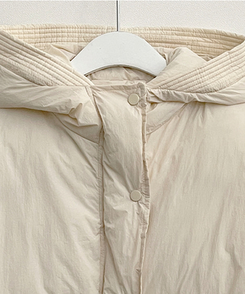 네크커버박스핏스트링후드숏패딩점퍼