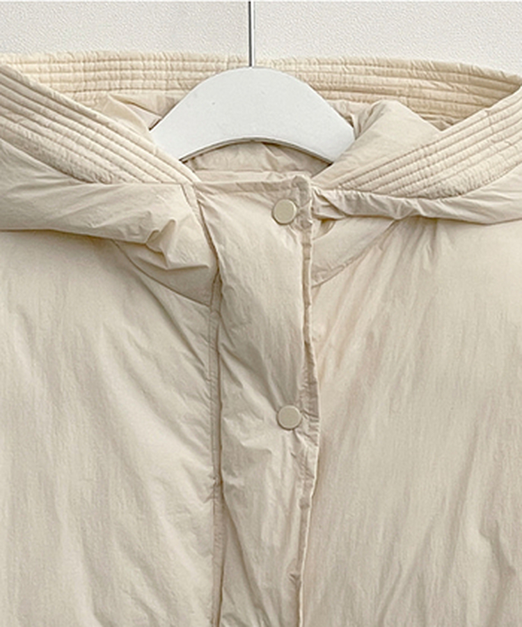 네크커버박스핏스트링후드숏패딩점퍼