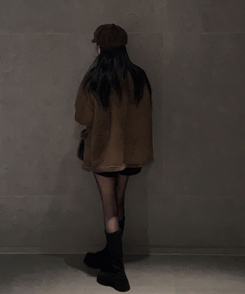 【ベルト付き】厚手プリーツウールスカートパンツ BLACK