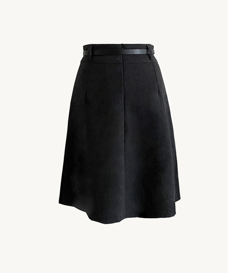 마르덴 기모 플리츠 벨트세트 A라인 미디스커트
