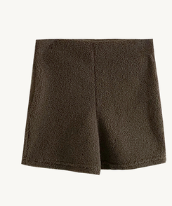 위드 도톰 양털 뽀글이 부클 밴딩 하이웨스트 겨울 숏팬츠