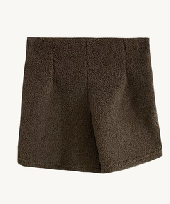 위드 도톰 양털 뽀글이 부클 밴딩 하이웨스트 겨울 숏팬츠