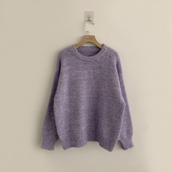 봉봉 라운드 오버핏 겨울 긴팔 니트 루즈핏 울 긴팔티 아방핏 허리잘록 상의