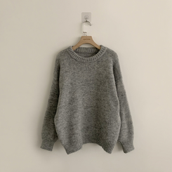 봉봉 라운드 오버핏 겨울 긴팔 니트 루즈핏 울 긴팔티 아방핏 허리잘록 상의