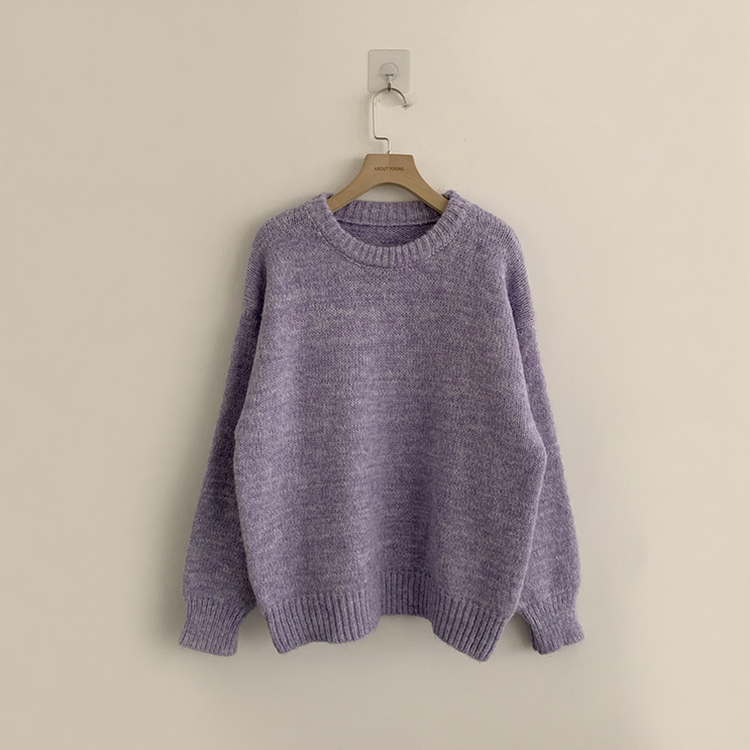 봉봉 라운드 오버핏 겨울 긴팔 니트 루즈핏 울 긴팔티 아방핏 허리잘록 상의