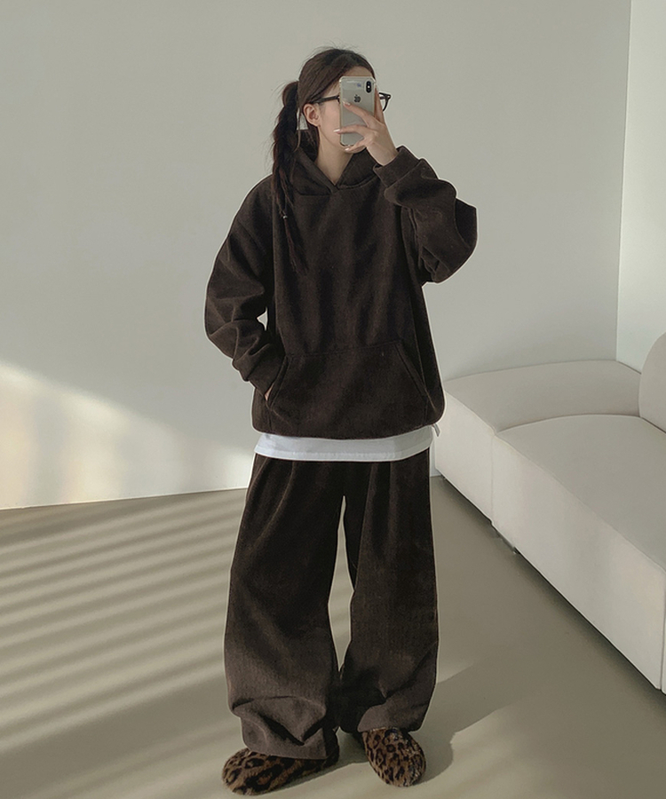 SET】【起毛】厚手コーデュロイパーカーセットアップ｜トレーニング