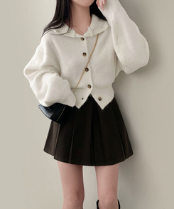 【ベルト付き】プリーツAラインミニスカート BROWN