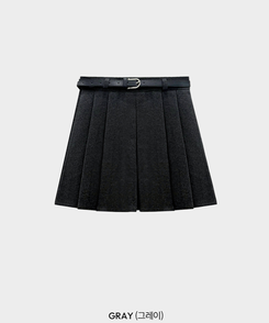 【ベルト付き】プリーツAラインミニスカート