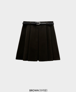 【ベルト付き】プリーツAラインミニスカート