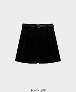 【ベルト付き】プリーツAラインミニスカート