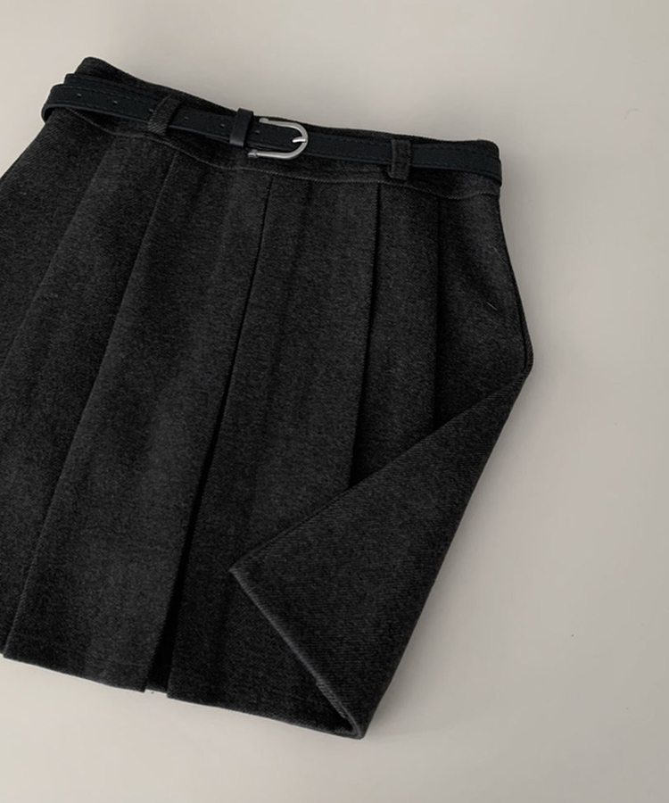 【ベルト付き】プリーツAラインミニスカート
