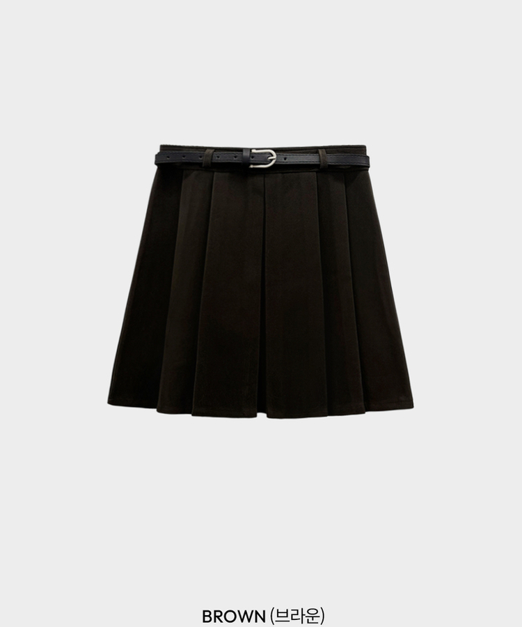 【ベルト付き】プリーツAラインミニスカート
