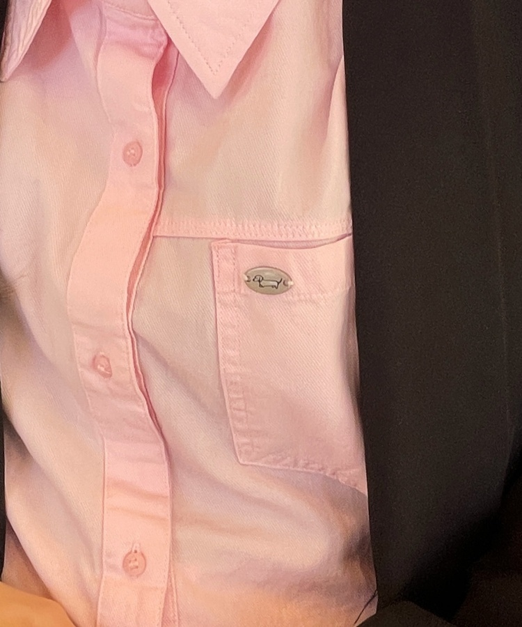 펜던트 포인트 셔츠 연핑크