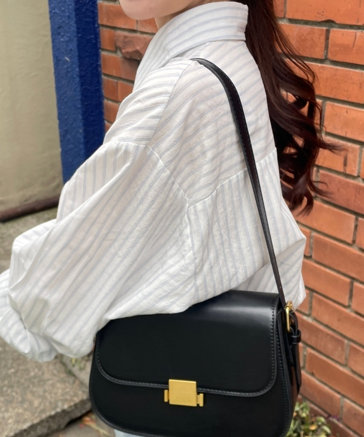 모던 스트라이프 셔츠 블루