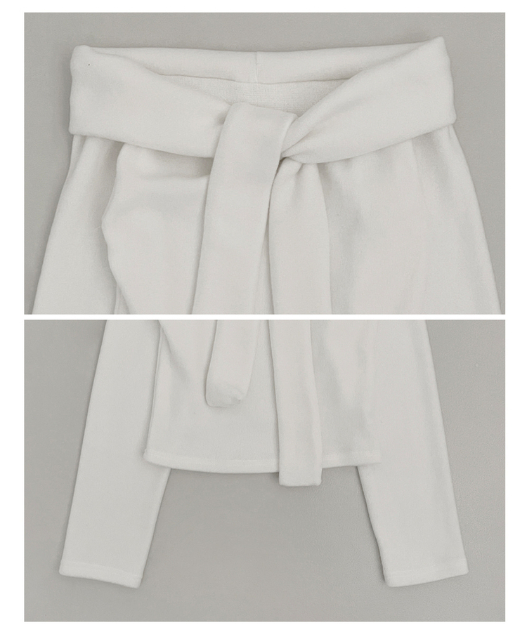 디엘꼬임리본오프숄더기모긴팔티셔츠